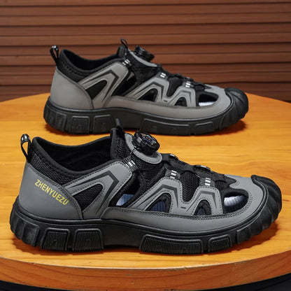 New Arrival Summer Men Sandals PU Leather Mens Casual Shoes Outdoor Beach Shoes Hollow Out Male Roman Shoes Leisure Walk Sandaly