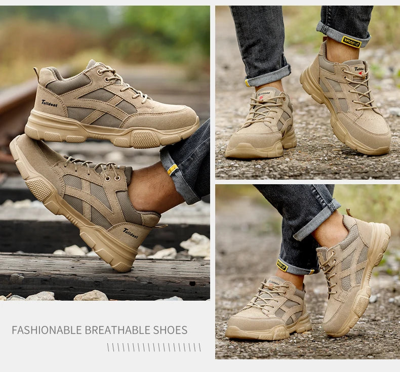 Insulation 10KV Safety Shoes Men Anti-smash Breathable Electrician Welding Work Boots  Puncture-Proof Male Footwear