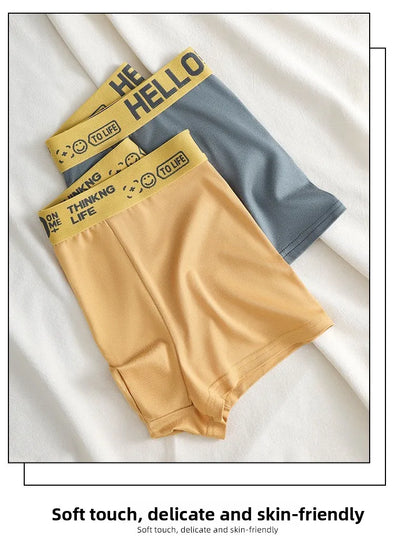Men's Mid-Waist Thin Briefs Breathable Comfortable Large Size Sports Boxer Shorts Youth Flat Briefs Underwear Polyester Fiber