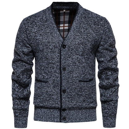 New Autumn Men V-neck Business Cardigans Sweatercoats Winter Warm Cardigan Sweaters Male Casual Cardigans Slim Fit Sweaters 4XL