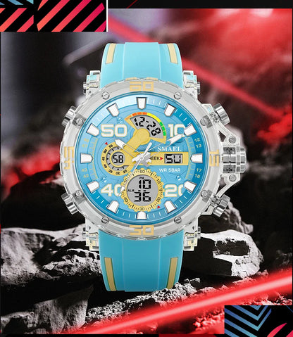 SMAEL 8136 50M Waterproof Military Watch for Men - LED Backlight Alarm Chronograph Stopwatch Shockproof Outdoor