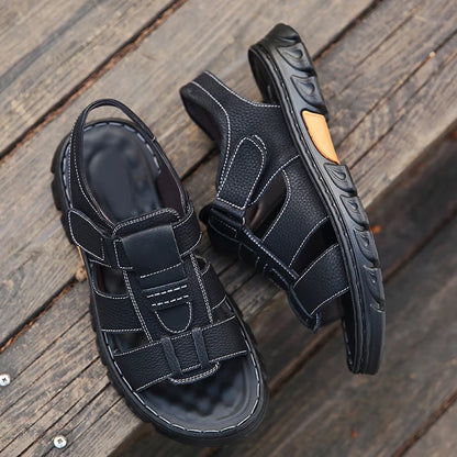 Men's Casual Outdoor Sandals with Adjustable Straps and Non-Slip Sole for Summer Beach Walks, Hiking Trails, and Daily Wear, Per