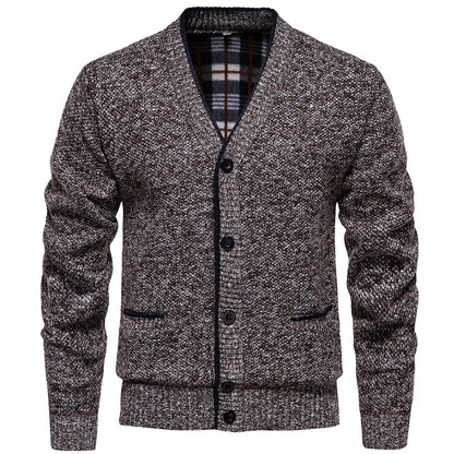 New Autumn Men V-neck Business Cardigans Sweatercoats Winter Warm Cardigan Sweaters Male Casual Cardigans Slim Fit Sweaters 4XL