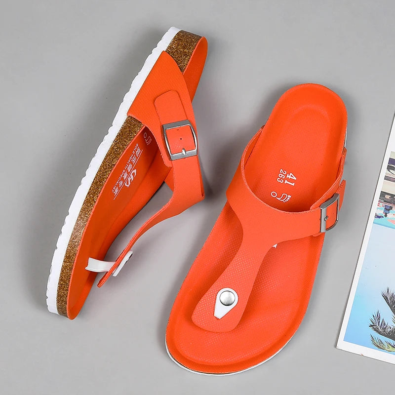 Brand Men Casual Flip Flops Slippers Men Outdoor Flats Slipprs Luxury Men Leather Summer Beach Vacation Casual Slippers Shoes
