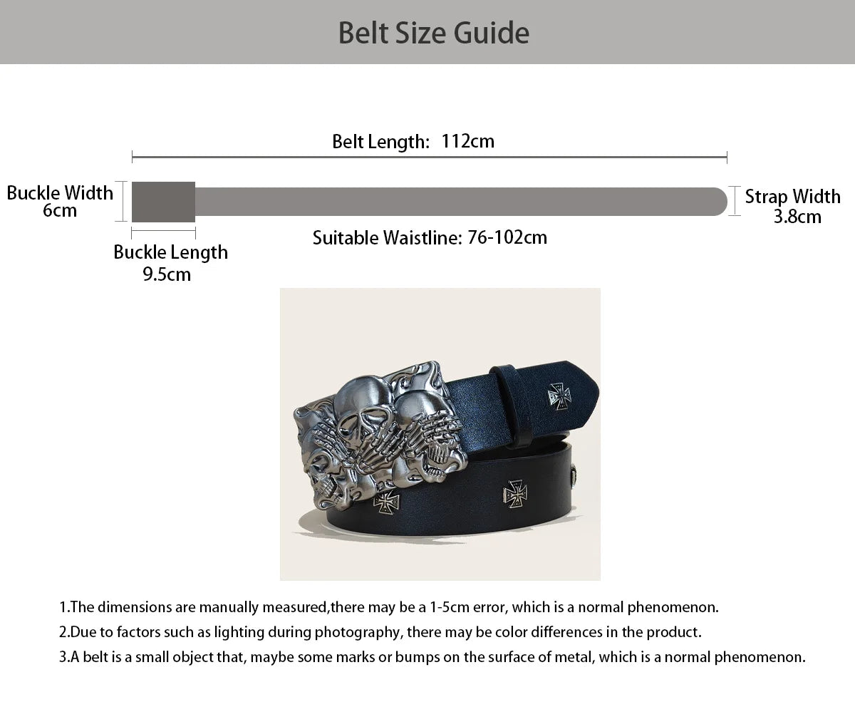 Black Punk Style PU Leather Belt Unisex Gothic Fashion Accessory Cross rivet decoration Y2K rock hip-hop style Jeans Belt Gift