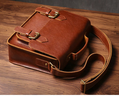 NUKA High Quality Top-Grain Cowhide Crossbody Bag Retro Unisex Messenger Bag Luxury Shoulder Bag Genuine Leather Cambridge Bags