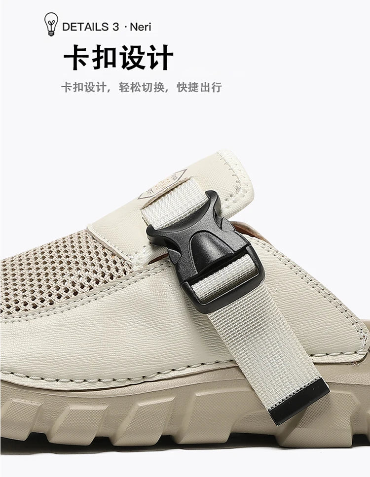 Summer Men Sandals Genuine Leather Mens Casual Shoes Outdoor Men Leather Sandals for Men Beach Shoes Roman mens Shoes