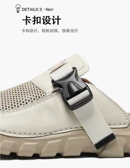 Summer Men Sandals Genuine Leather Mens Casual Shoes Outdoor Men Leather Sandals for Men Beach Shoes Roman mens Shoes
