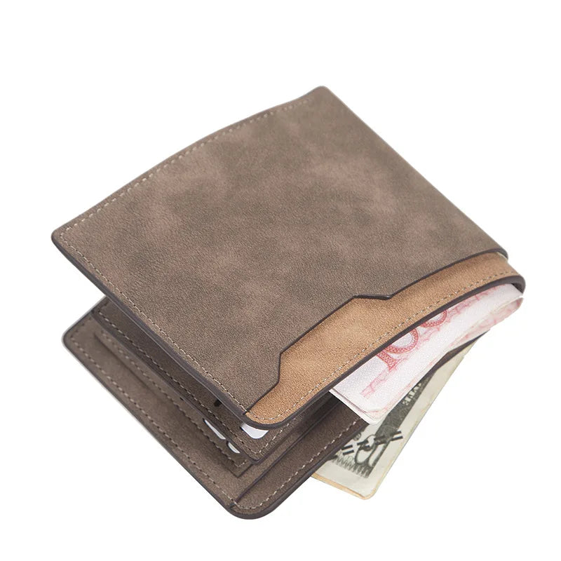 2025 New Short Luxury Men Wallets Slim Card Holder Brand Male Wallet Name Engraved High Quality PU Leather Small Men's Purses