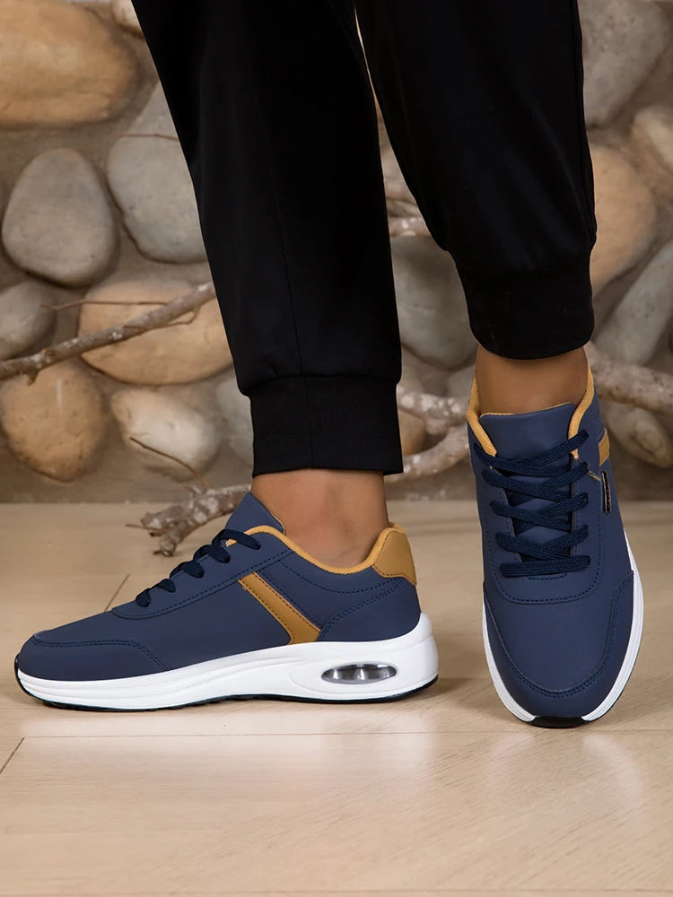 2026 New Walking Sports Shoes Leather Waterproof Casual Sports Shoes Non-slip Shock Absorption Running Shoes Men's Tennis Shoes