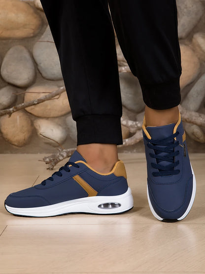 2026 New Walking Sports Shoes Leather Waterproof Casual Sports Shoes Non-slip Shock Absorption Running Shoes Men's Tennis Shoes