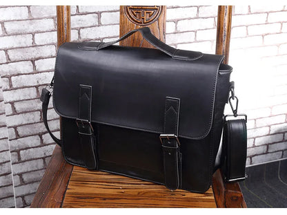 Retro Fashion Messenger Bag Men Luxury PU Leather Crossbody Bags Men Handbag Briefcases Laptop Bag Men Shoulder Messenger Bags