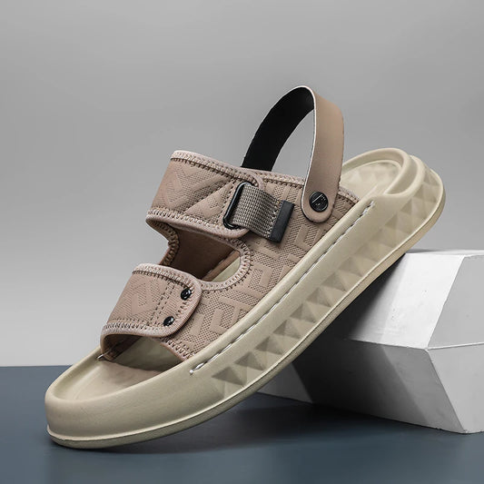 Men's casual slip on sandals summer soft-sole breathable lightweight outdoor walking shoes fashion sports Dual-purpose slippers