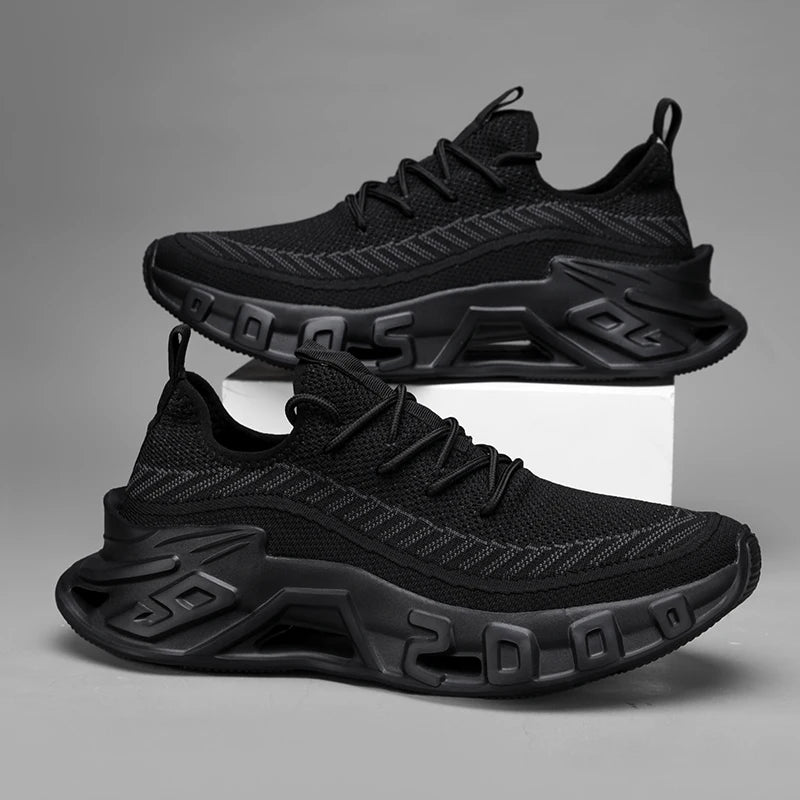 Trendy Men's Easiest for Match Breathable New Sports Shoes - Breathable Woven Upper with Striped Design, Lightweight and Plaid, Sports Shoes for Running, and Training Wear