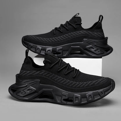 Trendy Men's Easiest for Match Breathable New Sports Shoes - Breathable Woven Upper with Striped Design, Lightweight and Plaid, Sports Shoes for Running, and Training Wear