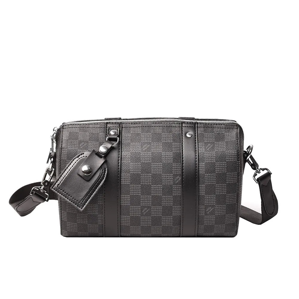 2026 Fashion Pillow Crossbody Bag Men Luxury Brand Men's Crossbody Bags Large Capacity Handbag Plaid Sling Shoulder Bag Male