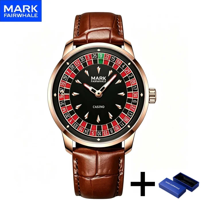 Mark Fairwhale Casual Leather Strap Relógios Masculino Quartz Fashion Wristwatch Waterproof Fashion Watches for Man Reloj Hombre