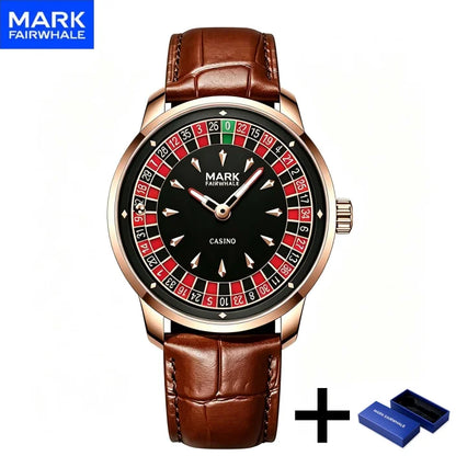Mark Fairwhale Casual Leather Strap Relógios Masculino Quartz Fashion Wristwatch Waterproof Fashion Watches for Man Reloj Hombre