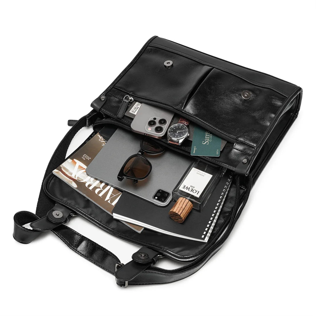 Retro Messenger Bag Men Crossbody Bags Luxury PU Leather Shoulder Messenger Bag for Men Fashion Flap Large Capacity Satchles