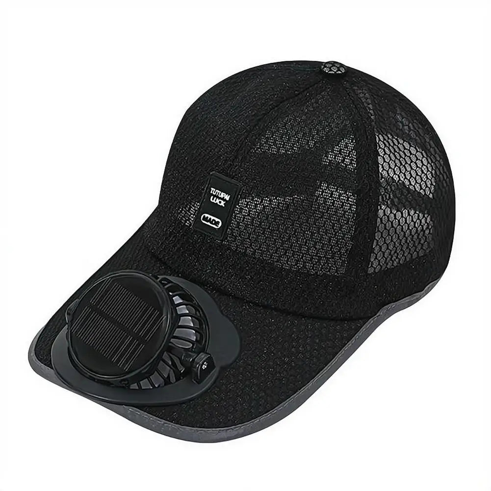 Summer Men Women Mesh Baseball Hat Sun Block Baseball Hat With Solar Fan USB Charging Fan Breathable UV Block Outdoor Sunhats