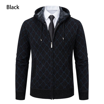 Winter plus velvet padded cardigan sweater men's sweater warm coat