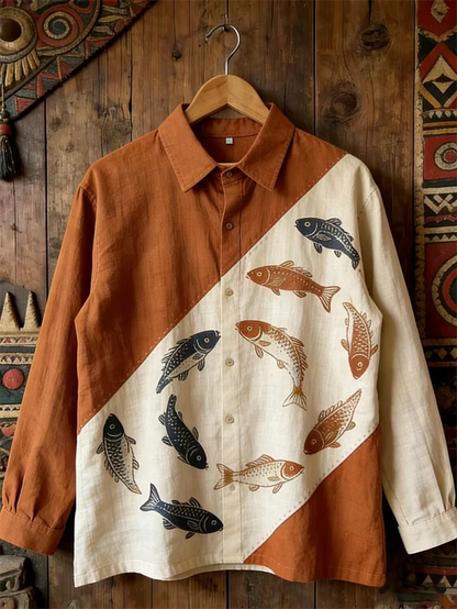 New retro Paisley skeleton 3D printed men's long sleeved shirt with dark style vintage casual shirt clothing