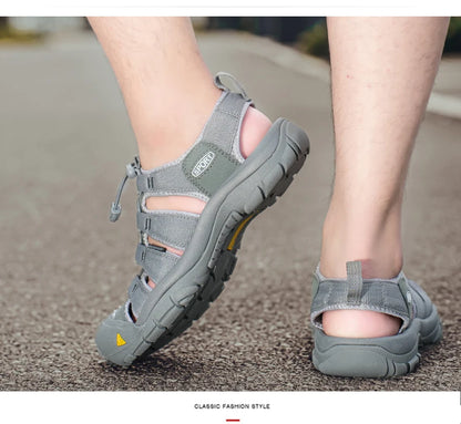 Fashion Men's Casual Mesh Outdoor Beach Sandals Light Breathable Shoe for Men Anti-slip Waterproof Sandal Man Comfortable Shoes
