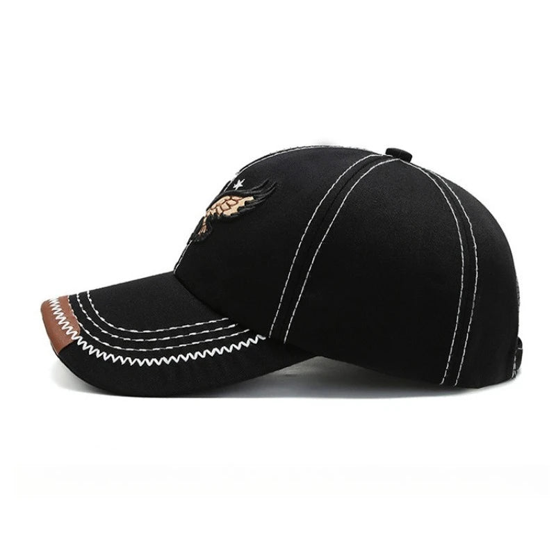 1pc Men's Eagle Embroidery Baseball Cap Korean Deepening Big Head Circumference Women's Trendy Casual Couple Sunscreen Sun Hat