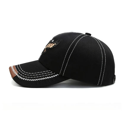 1pc Men's Eagle Embroidery Baseball Cap Korean Deepening Big Head Circumference Women's Trendy Casual Couple Sunscreen Sun Hat