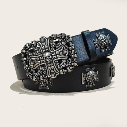New Rivet Belt Metal Belt Men And Women Punk Hardware Jeans Belt Y2K Belt PU Leather Wide Adjustable Women's Belt Accessories