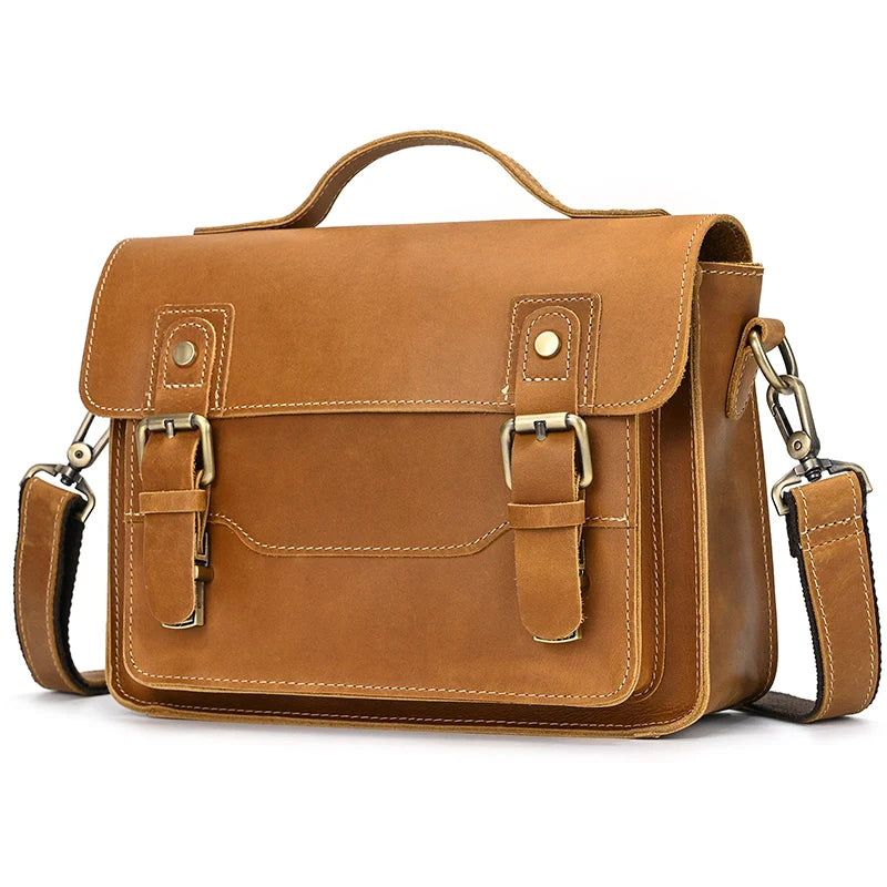 Luufan Crazy Horse Leather Men's Shoulder Bag Vintage Messenger Bags Men Male Small Travel Crossbody Bags Man Handbag Sling Bag