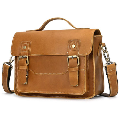 Luufan Crazy Horse Leather Men's Shoulder Bag Vintage Messenger Bags Men Male Small Travel Crossbody Bags Man Handbag Sling Bag