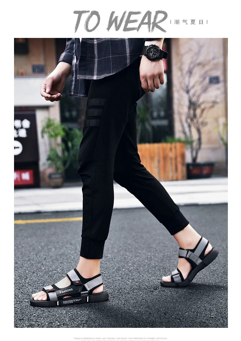 Men Sandals Summer Leisure Beach Holiday Sandals Men Shoes New Outdoor Sneakers Male Retro Comfortable Casual Sandals Men