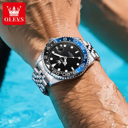 OLEVS 5657 Mens Watch Original Stainless Steel Date Quartz Watch Waterproof Luminous Sports Watches For Man Box Gifts Reloj