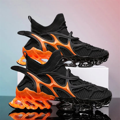 Men's Blade Type Shoes Breathable Shock Absorption Running Shoes Non-Slip Shoes For Jogging Tennis Gym Casual Walking Sneakers