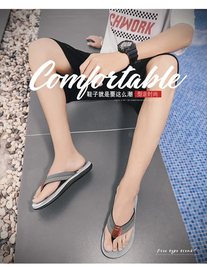 Men's Cotton Slippers Comfortable Breathable Home Footwear Soft Slip On Summer Sandals