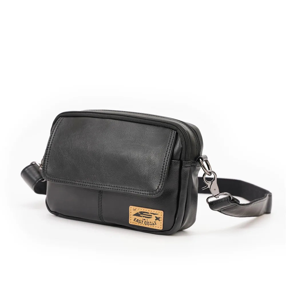 Vinatge Men's Crossbody Bag Soft PU Leather Shoulder Bag For Men Fashion Square Crossbody Messenger Bag Flap Zipper Satchels
