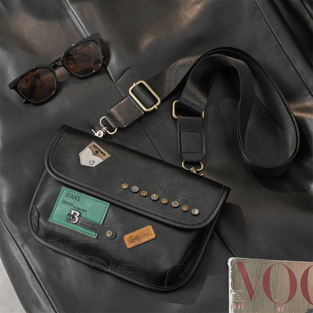 Fashion Badge Rivet Crossbody Bag Men Luxury Brand Designer Shoulder Bag Men Satchels Shoulder Messenger Bags Handbags Bolsos