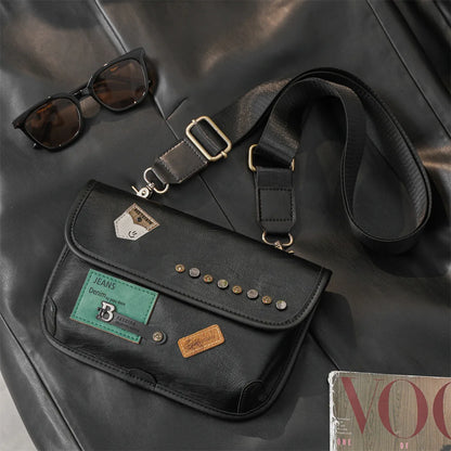 Fashion Badge Rivet Crossbody Bag Men Luxury Brand Designer Shoulder Bag Men Satchels Shoulder Messenger Bags Handbags Bolsos