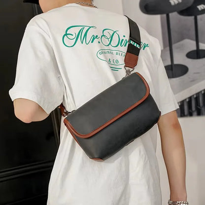 Casual Fashion Crossbody Bag Men Flap Shoulder Bag Vintage Design Shoulder Messenger Bags Unisex Mobile Phone Sling Handbags