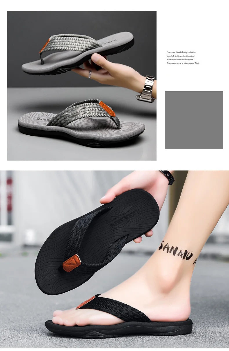 MEN Flip flop Comfortable Breathable Slip-On Sandals for Men Casual Summer Footwear