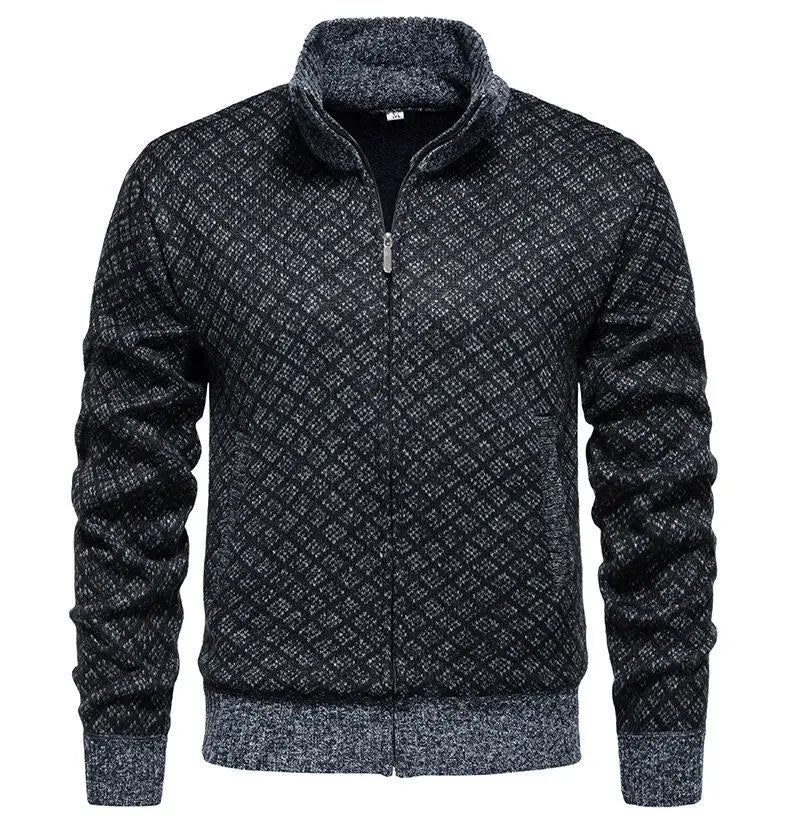 Men's knit sweater Korean version of the new trend of fall and winter casual collar sweater cardigan jacket men's clothing