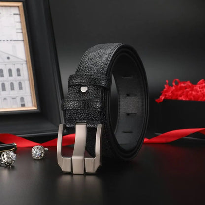 New Genuine leather men's retro western style fashionable alloy buckle belt men's high-end luxury brand jeans belt women