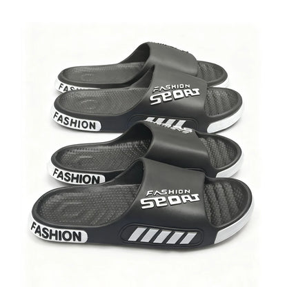 Big Size 36-45 Men Slippers Summer Flat Sole Home Slippers For Women Man Open Toe Trend Slides Couple Light Beach Shoes Sandals