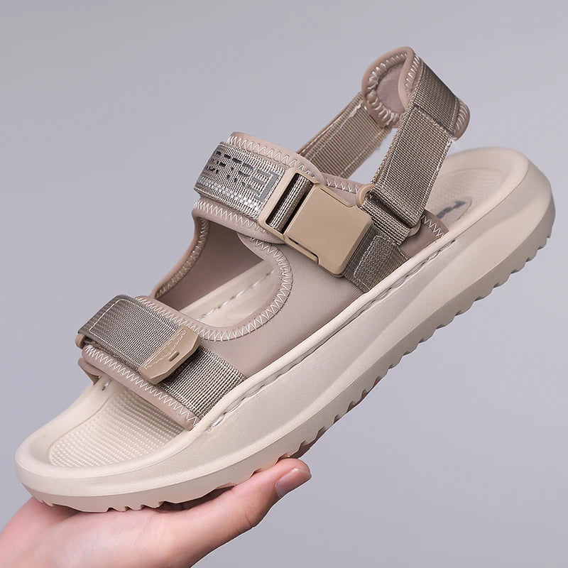 Men's Roman Sandals Summer Outdoor Sports Slip-On Shoes Anti-Slip Breathable Soft Bottom Casual Beach Shoes-WC20258