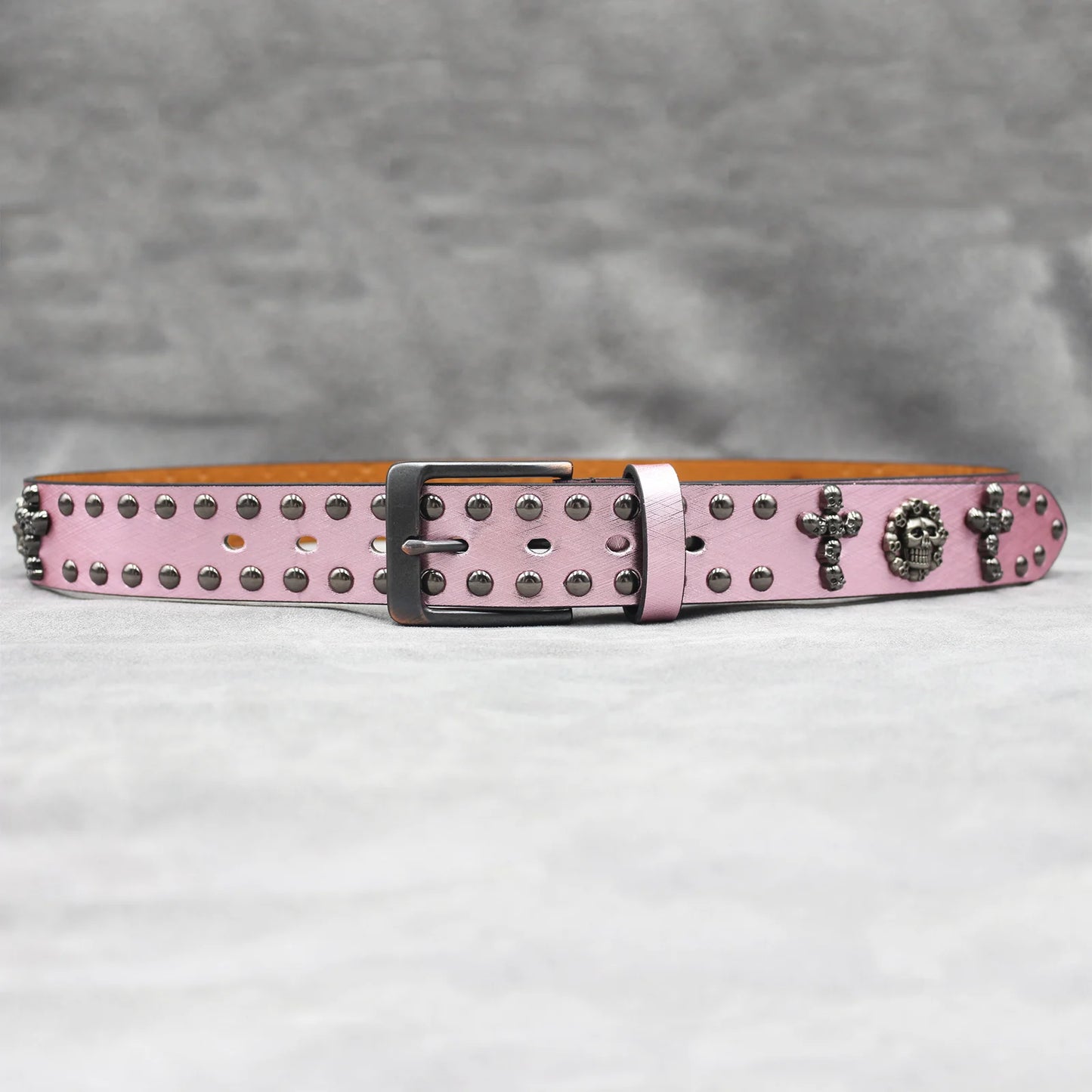 Rivet belt Cross and skull Decoration Belt Man's Goth Rock Fashion Ladies Leather Studded Gift Wild Adjustable Women Punk Belt