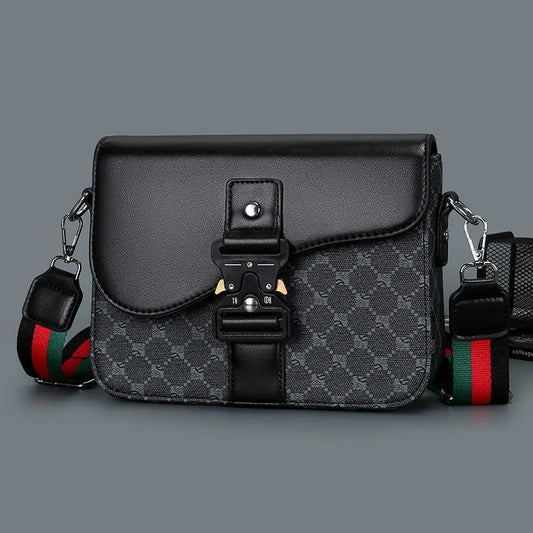 Luxury Plaid Crossbody Bags Men Fashion Buckle Flap Men's Crossbody Bag Casual Shoulder Bag Male Waterproof Business Sling Bags