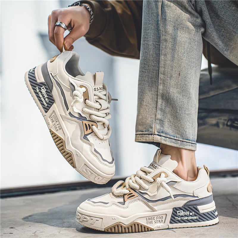 1 pair of men's sports and casual shoes, outdoor versatile flat shoes, trendy vacation casual shoes