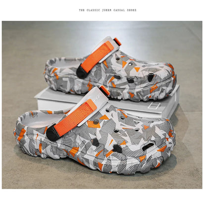 Size 40-47 Men Sandals Casual Street Light EVA Men's Casual Shoes Hole Shoes Clogs Home Garden Outdoor Male Beach Flat Slippers