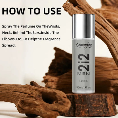 Lemonfay 2i2 Men Eau De Parfum For Him Natural Spray Long Lasting Fragrance 50ml/1.7fl.oz for Dating Daily Use
